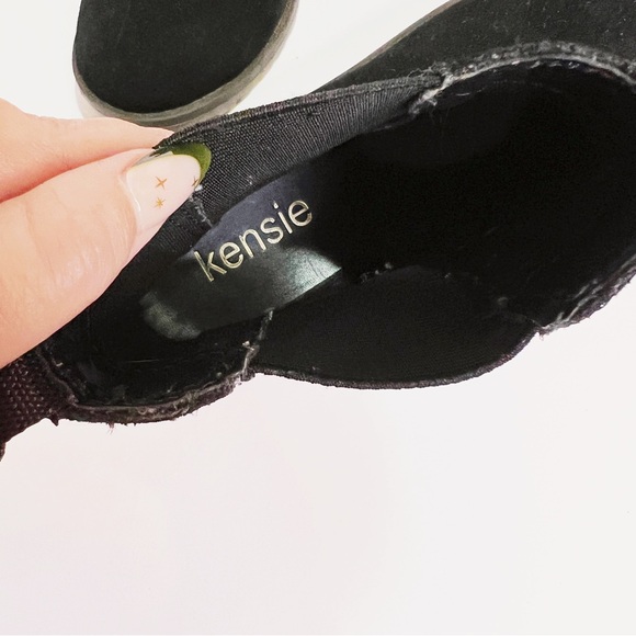 Kensie Suede Leather Chelsea Ankle Boot Womens 7 Black Casual Moto Slip on Shoe - Picture 9 of 10